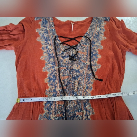Free People/ Wildest Moment Lace Up Tunic/ Color Persimmon/ Size US S - Picture 15 of 17